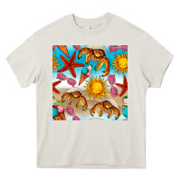 Cream beach seamless pattern Heavy Core Tee - BundleAndBundleShop