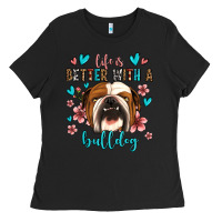 Black life is better with a bulldog Ladies Tee - Jasminsmagicworld