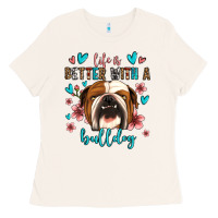 Bone life is better with a bulldog Ladies Tee - Jasminsmagicworld