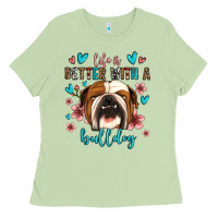Matcha life is better with a bulldog Ladies Tee - Jasminsmagicworld