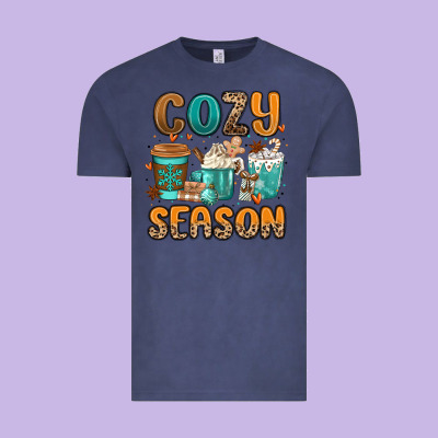 Cozy Season Winter Coffee Cups Vintage Tee Designed By Maliassmallbusiness