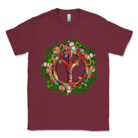 Burgundy Christmas peace Classic Tee - MaliasSmallBusiness