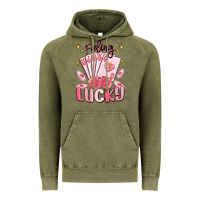 Vintage Olive feeling lucky Vintage Hoodie - MaliasSmallBusiness