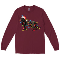 Burgundy christmas bombay cat Long Sleeve Tee - LillyAllenDesigns
