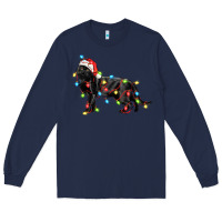 Navy christmas bombay cat Long Sleeve Tee - LillyAllenDesigns
