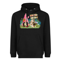 Black Easter gnome and rabbit egg hunt  Easter Day Heavyweight Hoodie - CowGirlArtShop