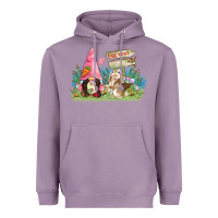 Lavender Easter gnome and rabbit egg hunt  Easter Day Heavyweight Hoodie - CowGirlArtShop