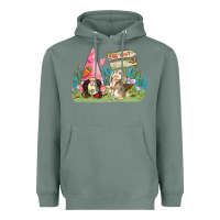 Sage Easter gnome and rabbit egg hunt  Easter Day Heavyweight Hoodie - CowGirlArtShop