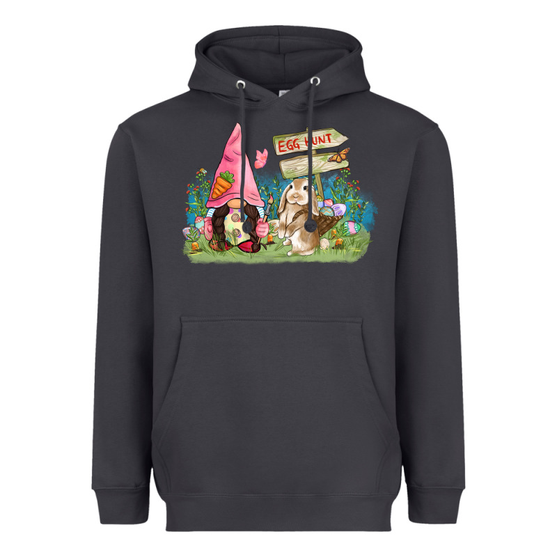 Easter Gnome And Rabbit Egg Hunt  Easter Day Heavyweight Hoodie by CowGirlArtShop | Teevron