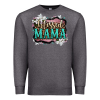 Charcoal Heather blessed mama Premium Sweatshirt - OliviaCreatesArt