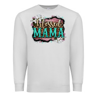 Dove Grey blessed mama Premium Sweatshirt - OliviaCreatesArt