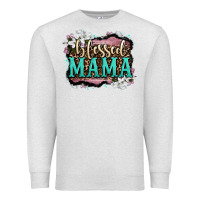 Oatmeal Heather blessed mama Premium Sweatshirt - OliviaCreatesArt