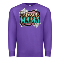 Purple blessed mama Premium Sweatshirt - OliviaCreatesArt