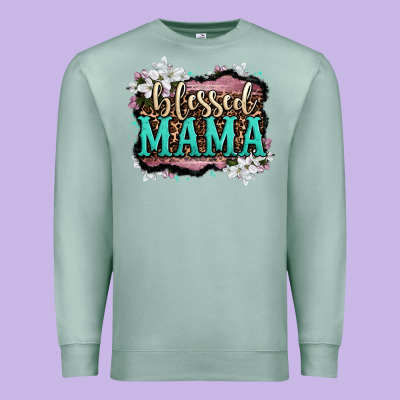 Blessed Mama Premium Sweatshirt Designed By Oliviacreatesart