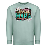 Seafoam blessed mama Premium Sweatshirt - OliviaCreatesArt