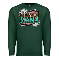 Sports Green blessed mama Premium Sweatshirt - OliviaCreatesArt