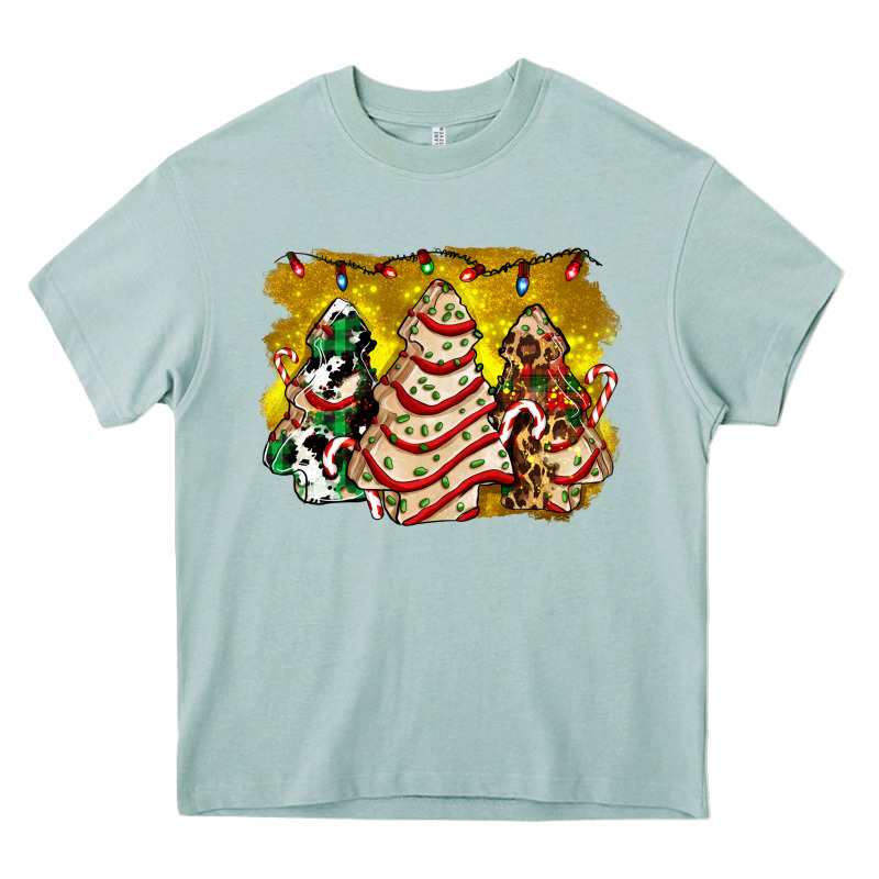 Christmas Tree Cake And Christmas Pattern Ado Heavy Core Tee by AdoDesignShop | Teevron