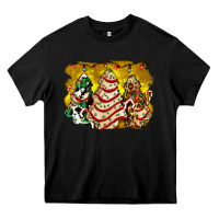 Black christmas tree cake and christmas pattern ado Heavy Core Tee - AdoDesignShop