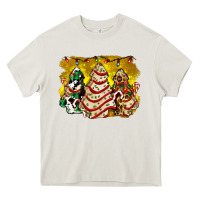 Cream christmas tree cake and christmas pattern ado Heavy Core Tee - AdoDesignShop