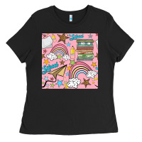 School With Rainbow Seamless Pattern Ladies Tee | Teevron