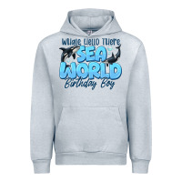 Heather Grey Whale Hello There Sea World Birthday Boy Urban Hoodie - CowhideDigitalArt