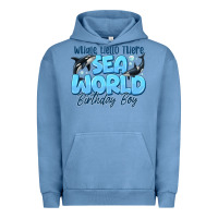 Pigment Pebble Blue Whale Hello There Sea World Birthday Boy Urban Hoodie - CowhideDigitalArt