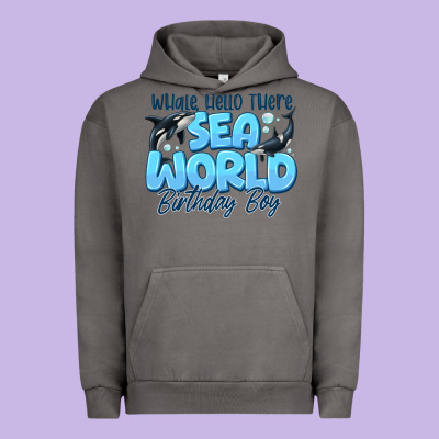 Whale Hello There Sea World Birthday Boy Urban Hoodie Designed By Cowhidedigitalart
