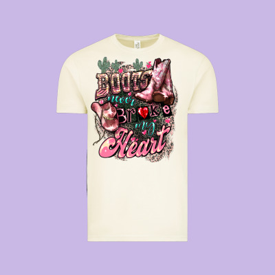 Boots Never Broke My Heart Vintage Tee Designed By Nancycooperartshop
