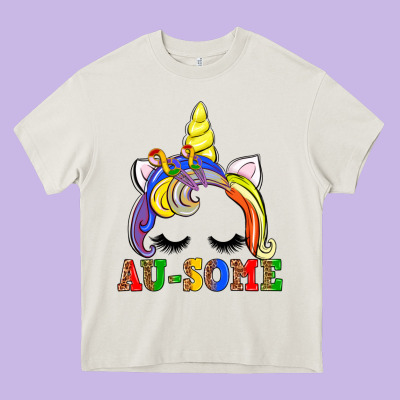 Autism Au Some  Unicorn Heavy Core Tee Designed By Adodesignshop