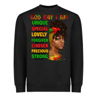 God Say I Am Juneteenth Afro Girl Heavyweight Sweatshirt | Teevron