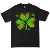 Black st patricks day shamrock with glitter Premium Tee - Artiststas
