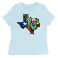Baby Blue texas map halloween Ladies Tee - JahusDesignShop