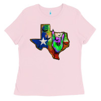 Bubblegum Pink texas map halloween Ladies Tee - JahusDesignShop