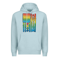 Blue Mist Autism American Flag Premium Hoodie - CowGirlArtShop