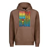 Chestnut Autism American Flag Premium Hoodie - CowGirlArtShop