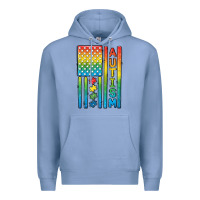 Colony Blue Autism American Flag Premium Hoodie - CowGirlArtShop