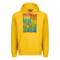 Lemon Autism American Flag Premium Hoodie - CowGirlArtShop