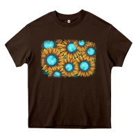 Chocolate Brown sunflower gemstone background Heavy Core Tee - JahusDesignShop