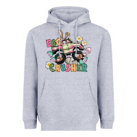 Heather Grey Egg crusher monster truck Heavyweight Hoodie - CowGirlArtShop