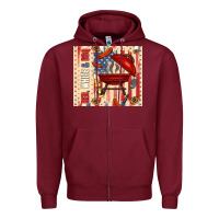 Burgundy red white and bbq usa flag Zipper Hoodie - TumblerDesignByShophia