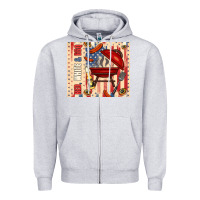 Heather Grey red white and bbq usa flag Zipper Hoodie - TumblerDesignByShophia