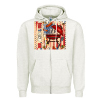 Oatmeal Heather red white and bbq usa flag Zipper Hoodie - TumblerDesignByShophia