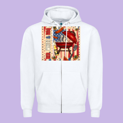 Red White And Bbq Usa Flag Zipper Hoodie Designed By Tumblerdesignbyshophia