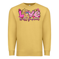 Antique Gold love is all you need Premium Sweatshirt - OliviaCreatesArt