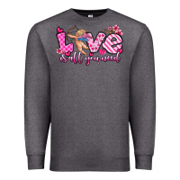 Charcoal Heather love is all you need Premium Sweatshirt - OliviaCreatesArt