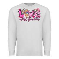 Dove Grey love is all you need Premium Sweatshirt - OliviaCreatesArt