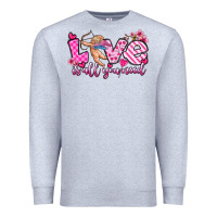 Heather Grey love is all you need Premium Sweatshirt - OliviaCreatesArt