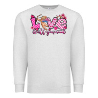Oatmeal Heather love is all you need Premium Sweatshirt - OliviaCreatesArt