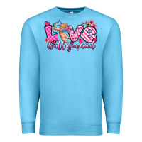 Ocean Blue love is all you need Premium Sweatshirt - OliviaCreatesArt
