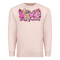 Pale Pink love is all you need Premium Sweatshirt - OliviaCreatesArt